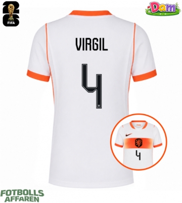 Nederländerna Virgil van Dijk #4 Bortatröja Kvinnor VM 2026 Kortärmad